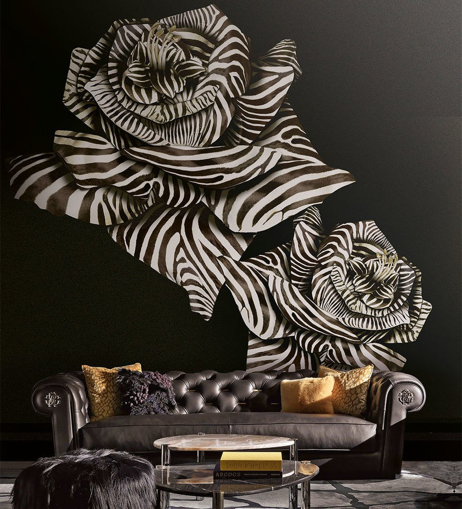 Collection Roberto Cavalli n° 8 papier panoramique Zebra Rose