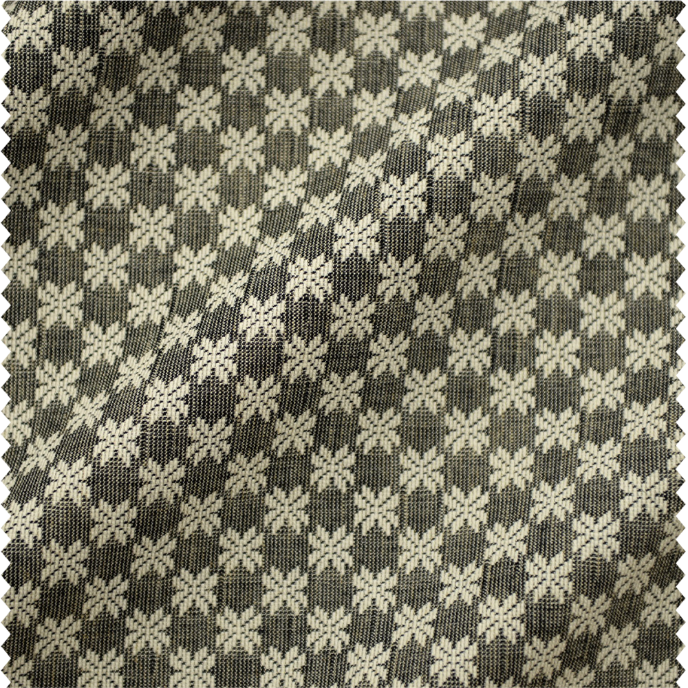 Tissu d'ameublement à petites fleurs noir et miel