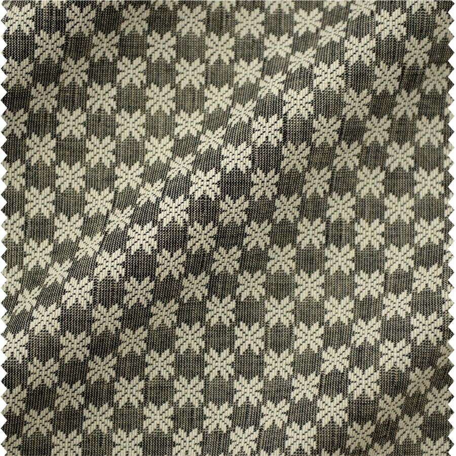 Tissu d'ameublement à petites fleurs noir et miel