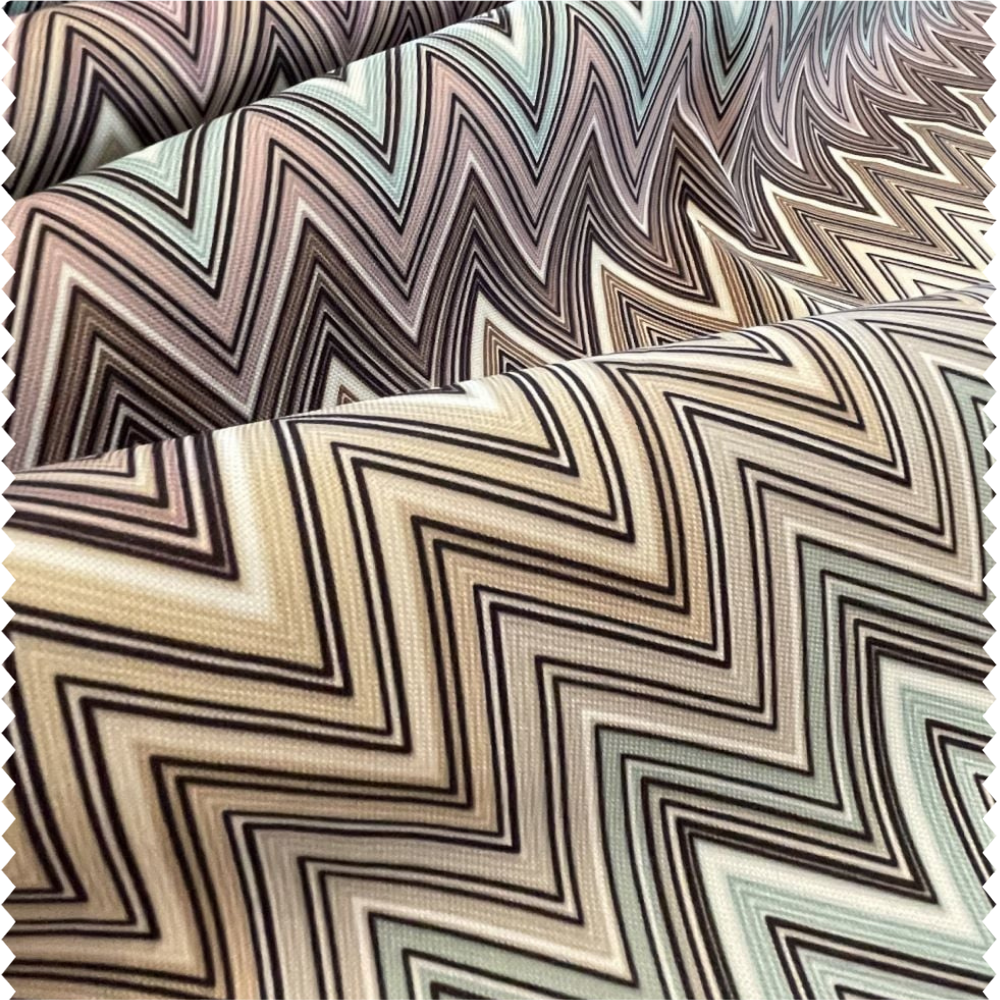 Tissu d'ameublement imprimé à motif zigzag