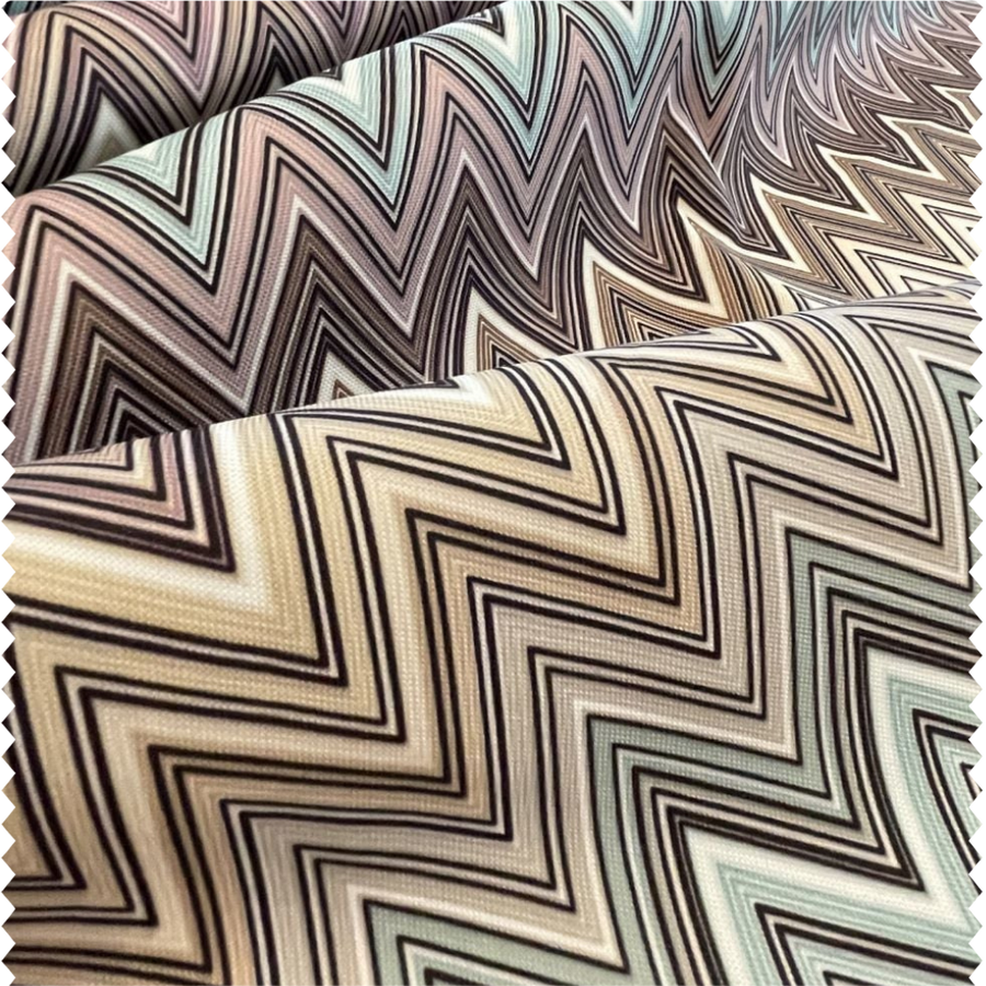 Tissu d'ameublement imprimé à motif zigzag