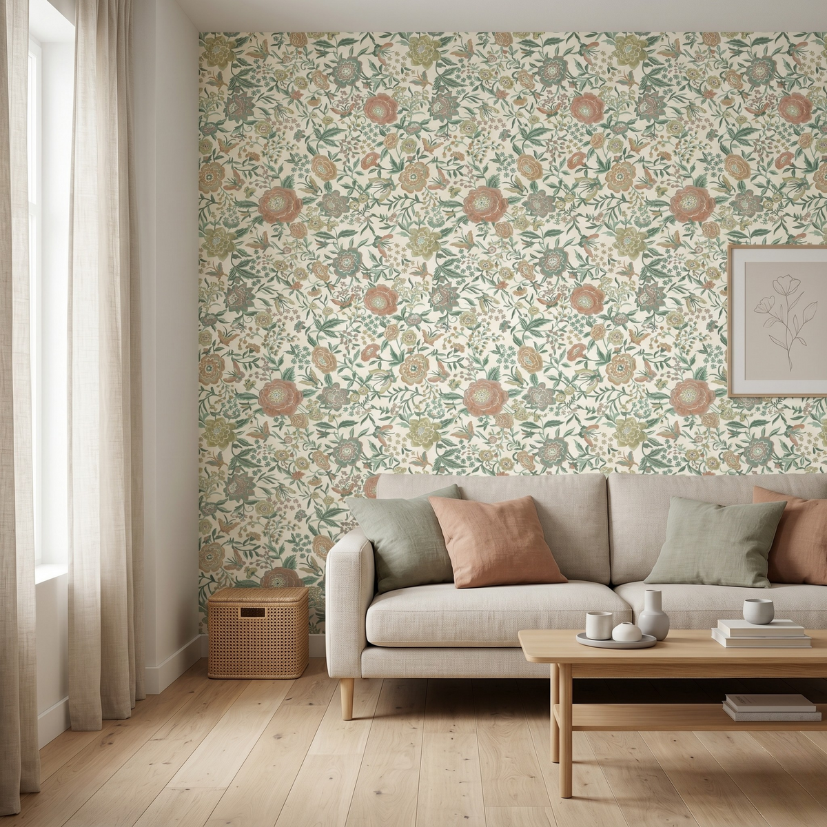 Papier peint vinyle Missoni Home 1 Oriental Garden à motif floral