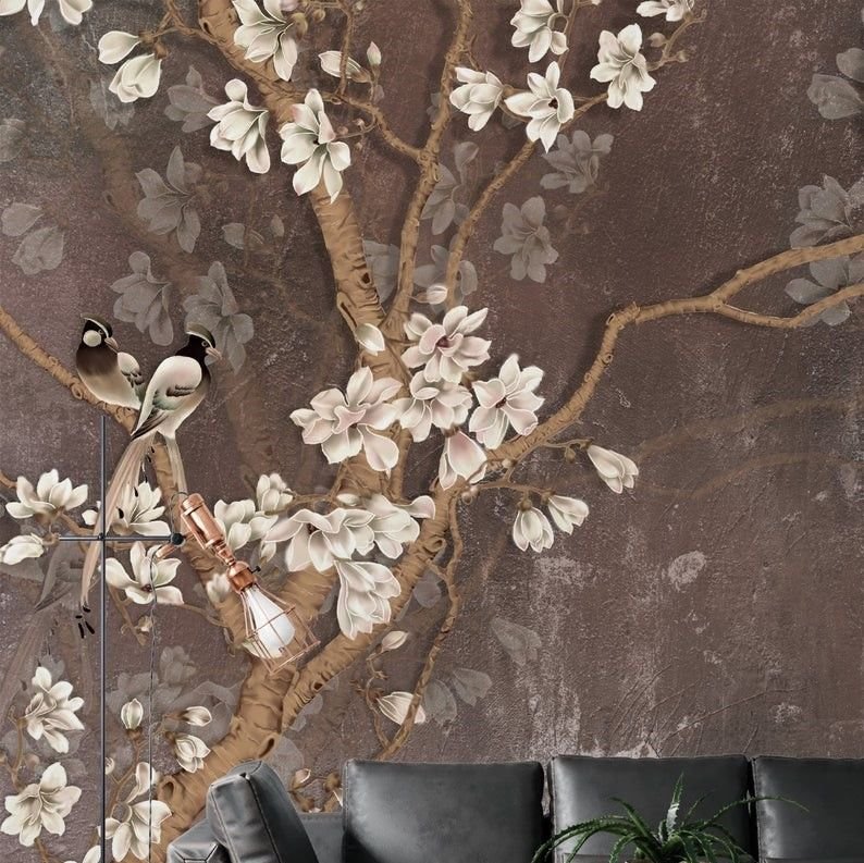 Papier peint Uva fleurs de magnolia