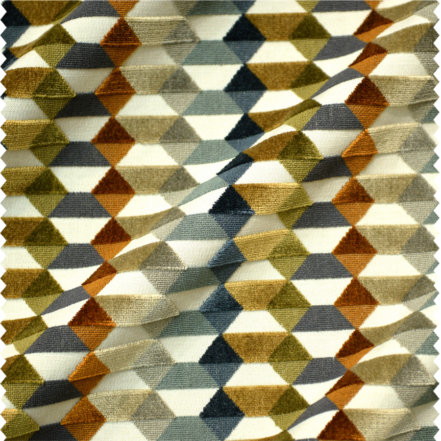 Tissu d'ameublement tissé à motif géométrique