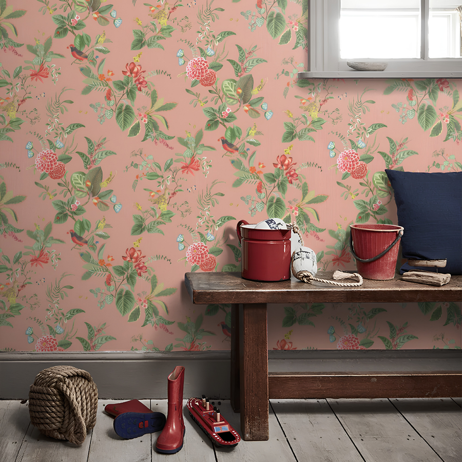 Papier peint botanique Pip Studio Floris rose