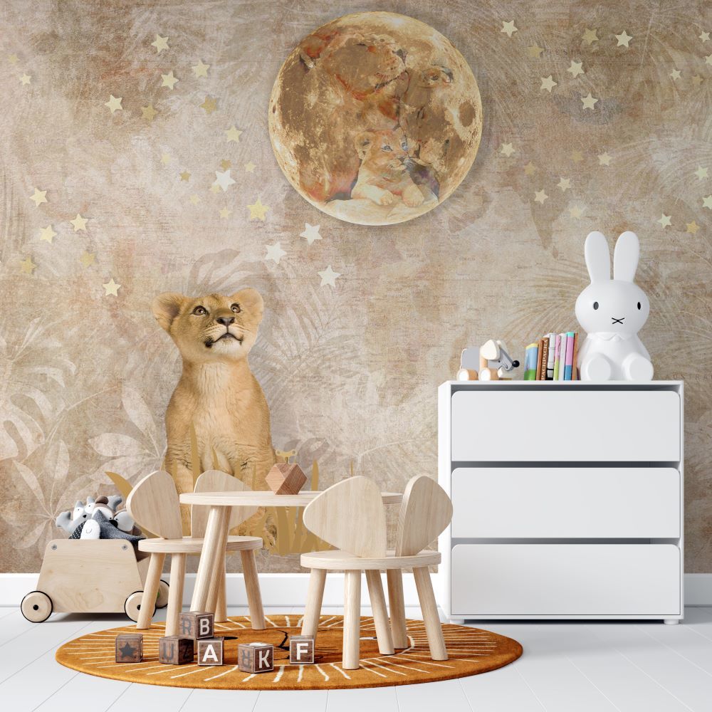 Papier peint lionceau et ses rêves