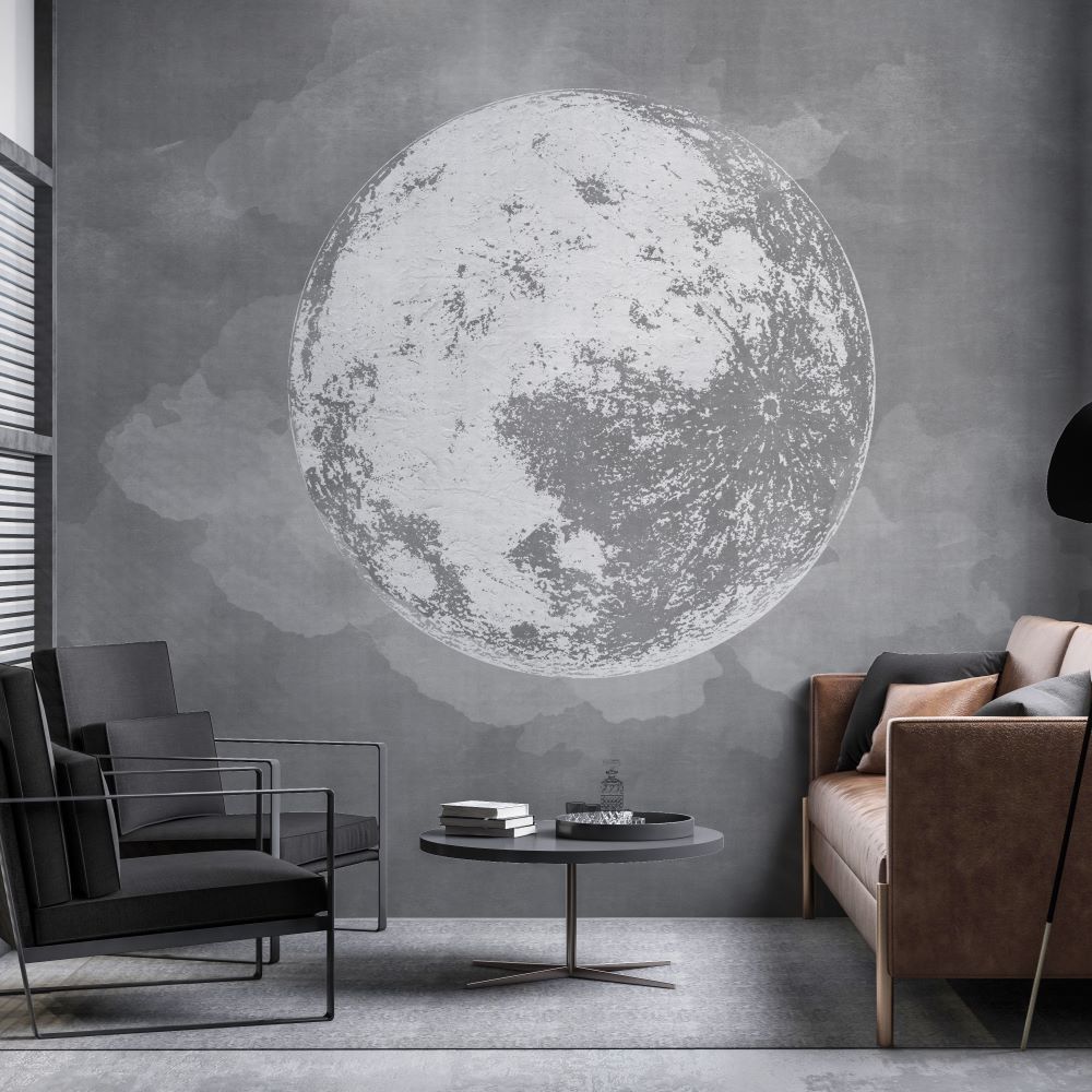 Papier peint planète Terre sur fond anthracite