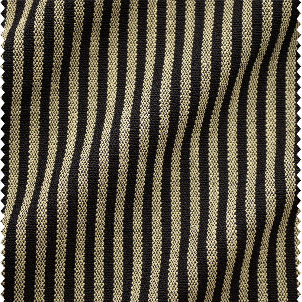 Tissu d'ameublement à rayures noir et miel