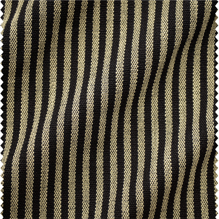Tissu d'ameublement à rayures noir et miel