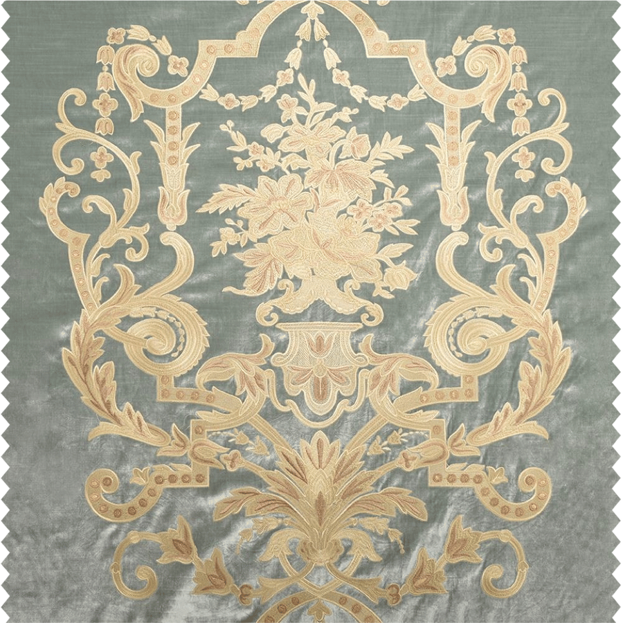 Tissus d'ameublement coordonnés brodés sur velours