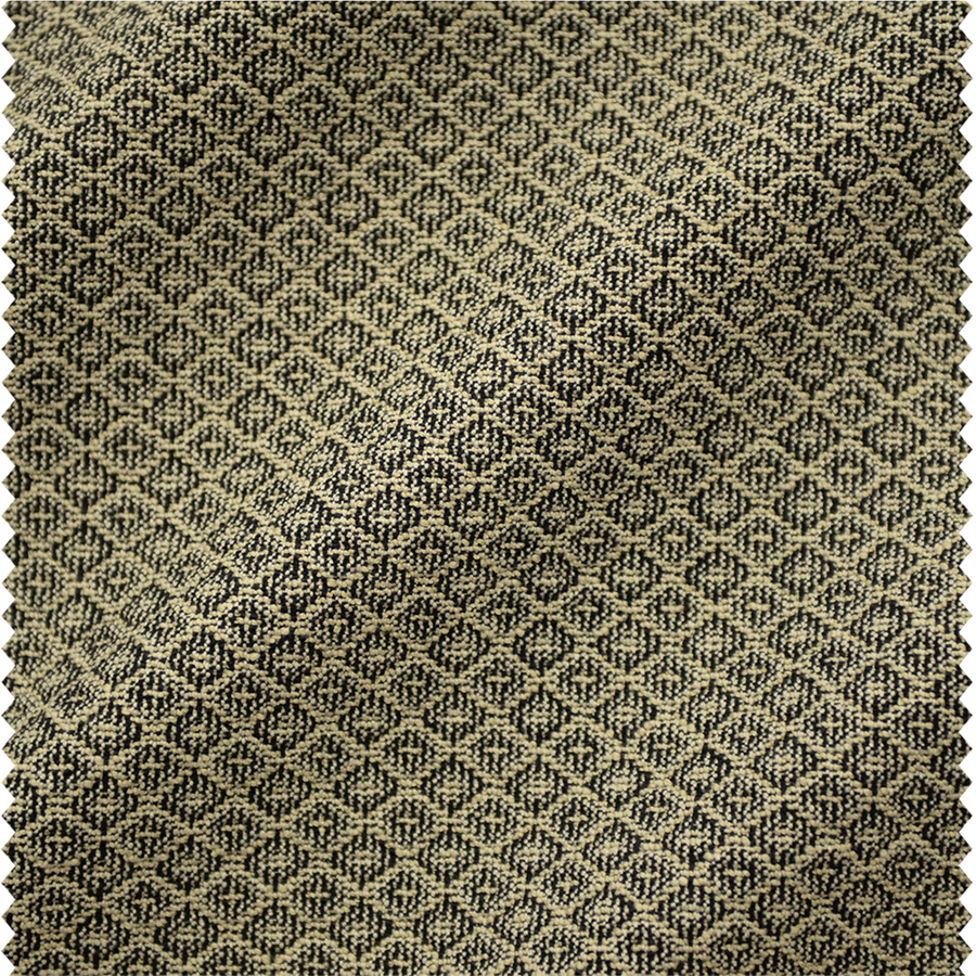 Tissu d'ameublement à motif nid d'abeilles noir et miel
