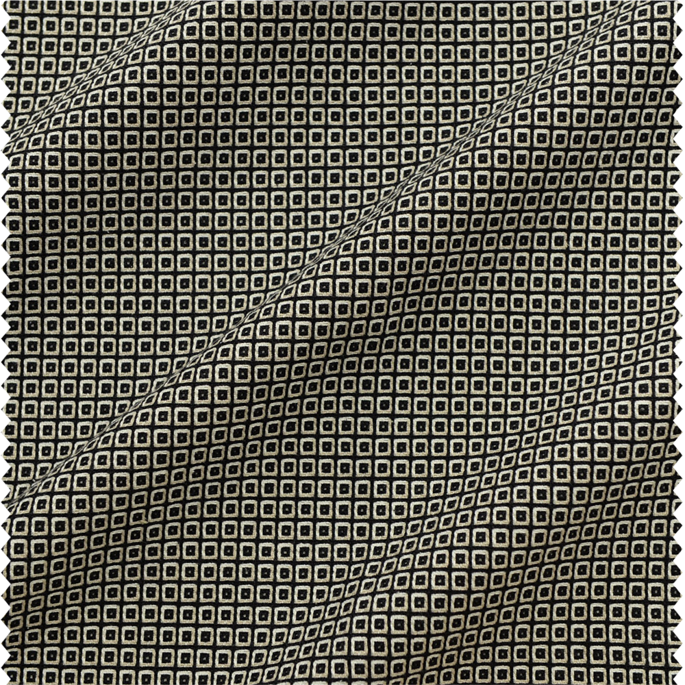 Tissu d'ameublement à cubes noir et miel