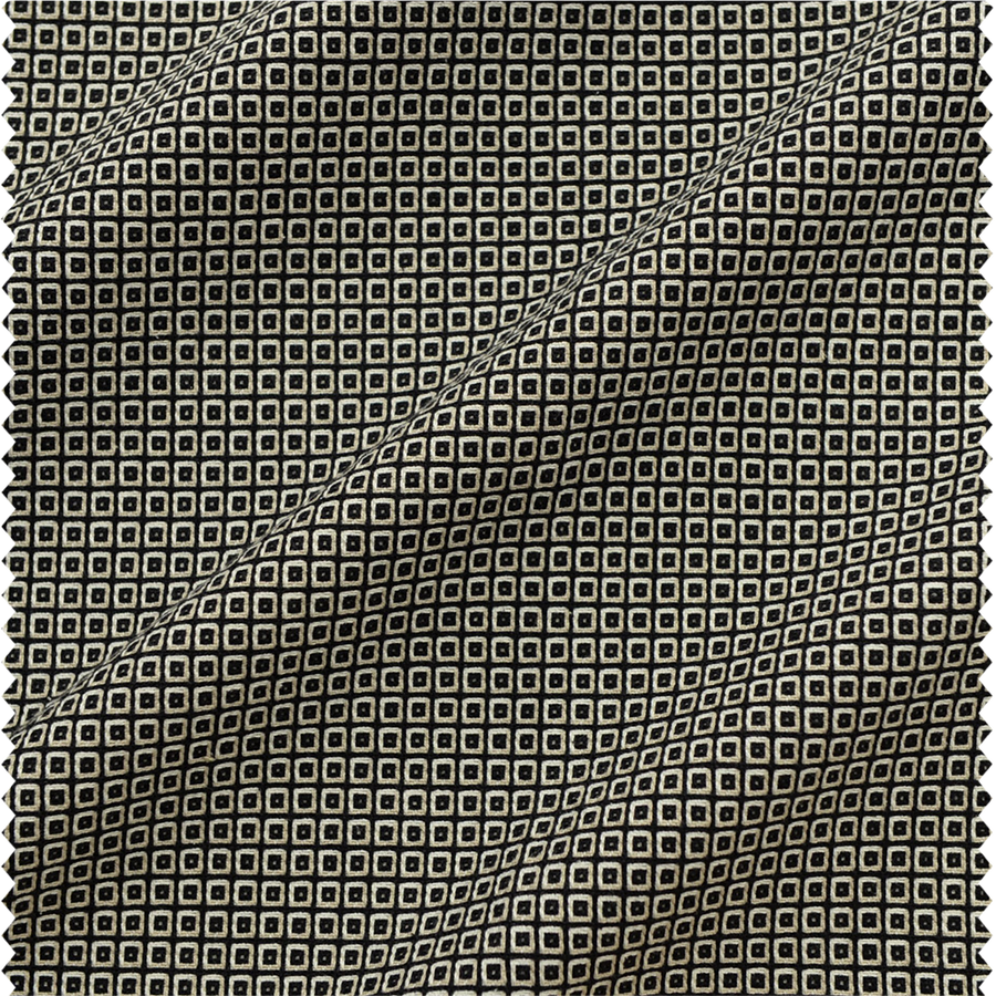 Tissu d'ameublement à cubes noir et miel