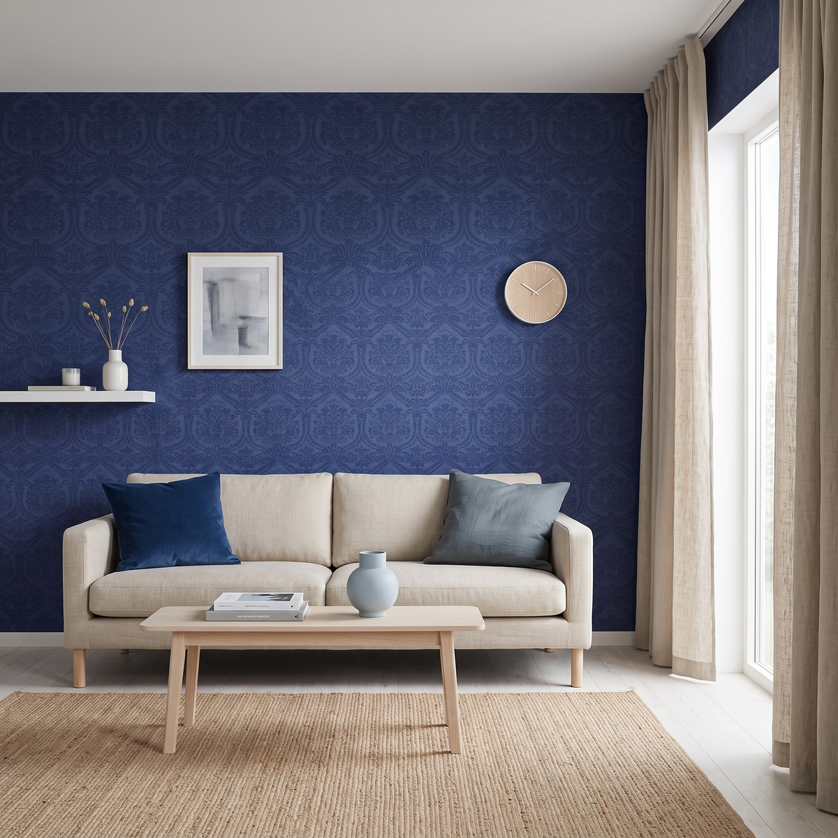 Papier peint collection Dolce Gabbana motif bleu marine