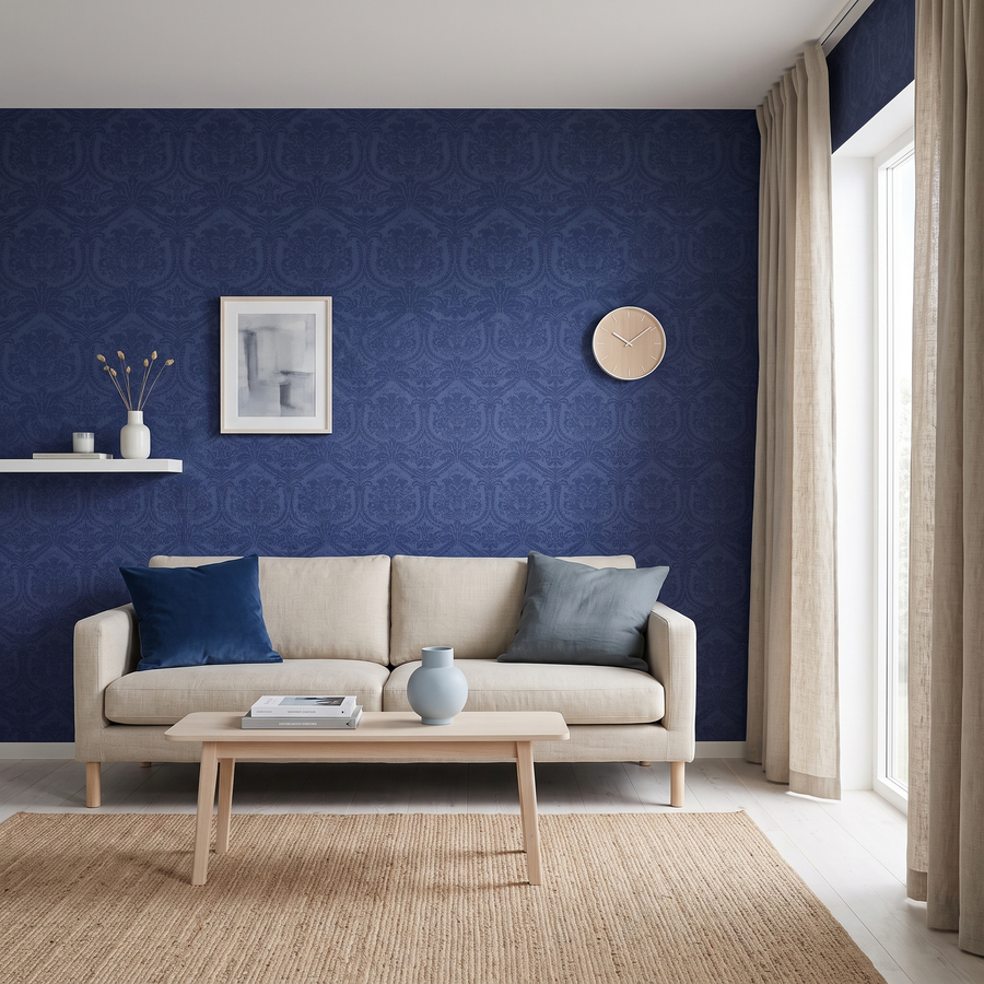 Papier peint collection Dolce Gabbana motif bleu marine