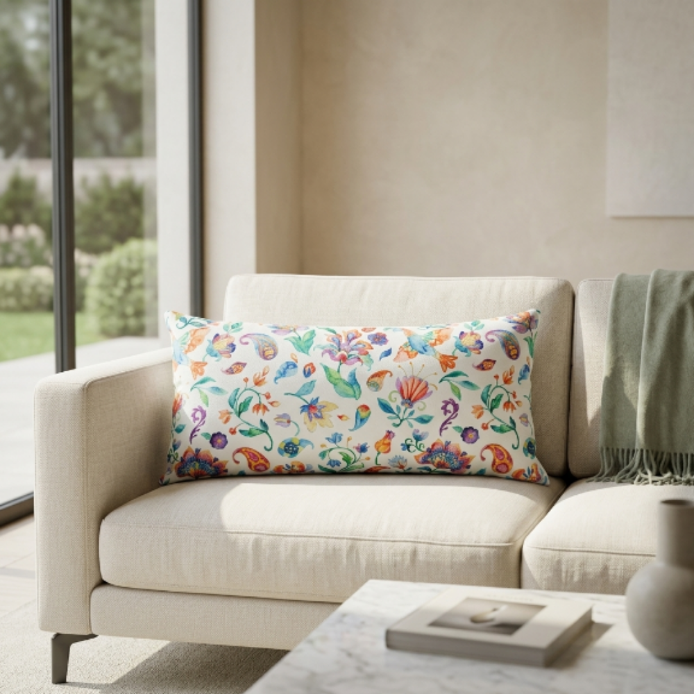Coussin de dos à petites fleurs