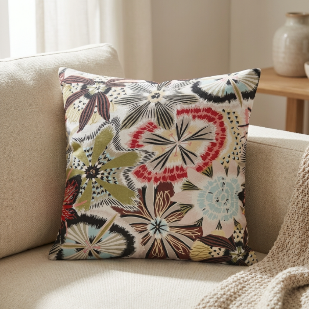 Coussin décoratif forme de fleur artistique