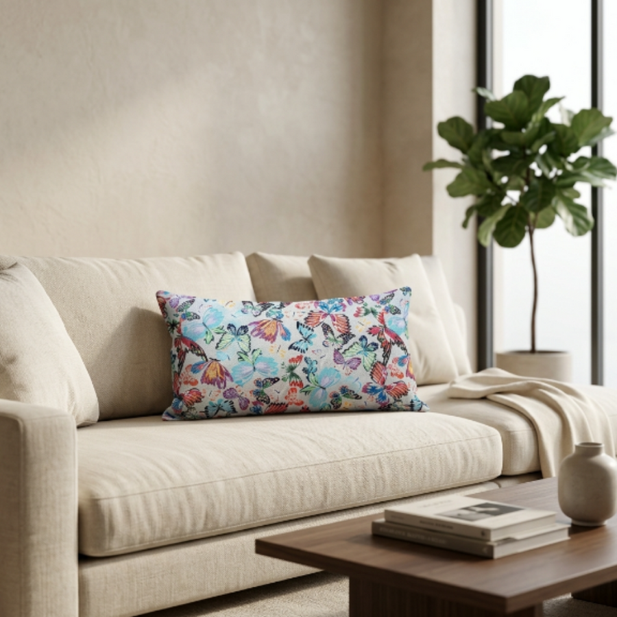 Coussin de dos décoratif à motif papillon