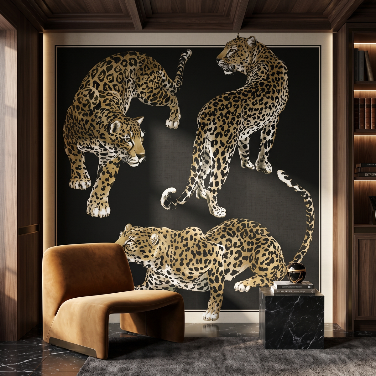 Papier peint panoramique Dolce Gabbana trio de léopards