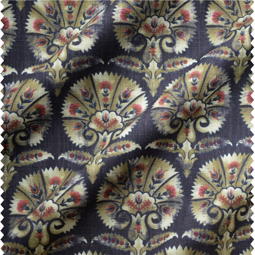 Tissu en lin d'ameublement et à rideaux à motif ethnique