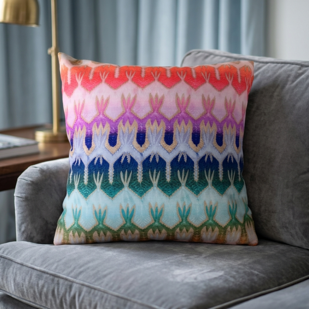 Coussin décoratif à motif coloré