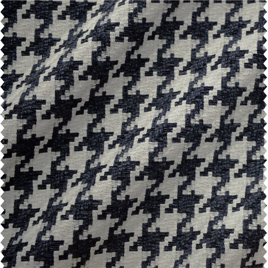 Tissu d'ameublement coordonné pied-de-poule et uni