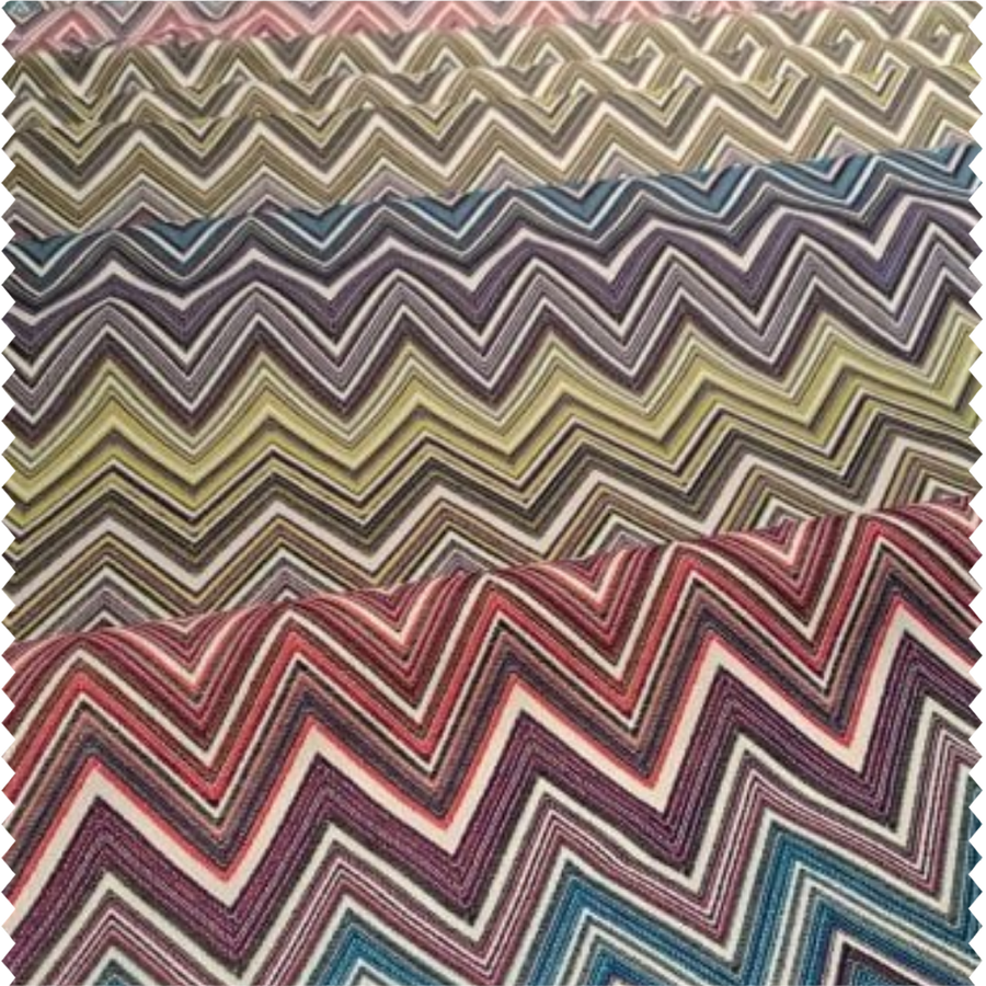 Tissu d'ameublement tissé à motif zigzag