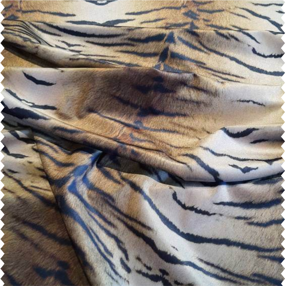 Tissu d'ameublement en velours imprimé motif tigre