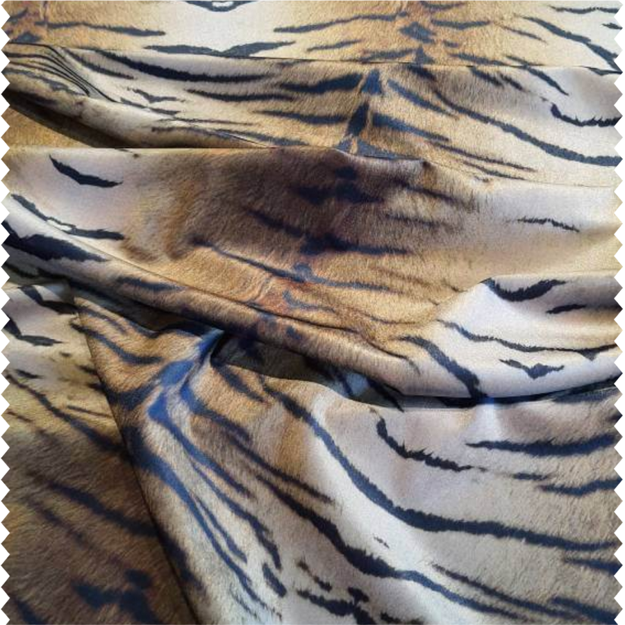 Tissu d'ameublement en velours imprimé motif tigre