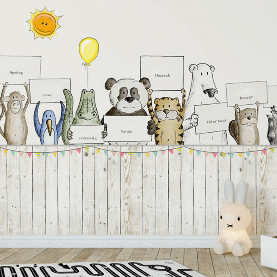 Papier peint royaume animal derrière la clôture