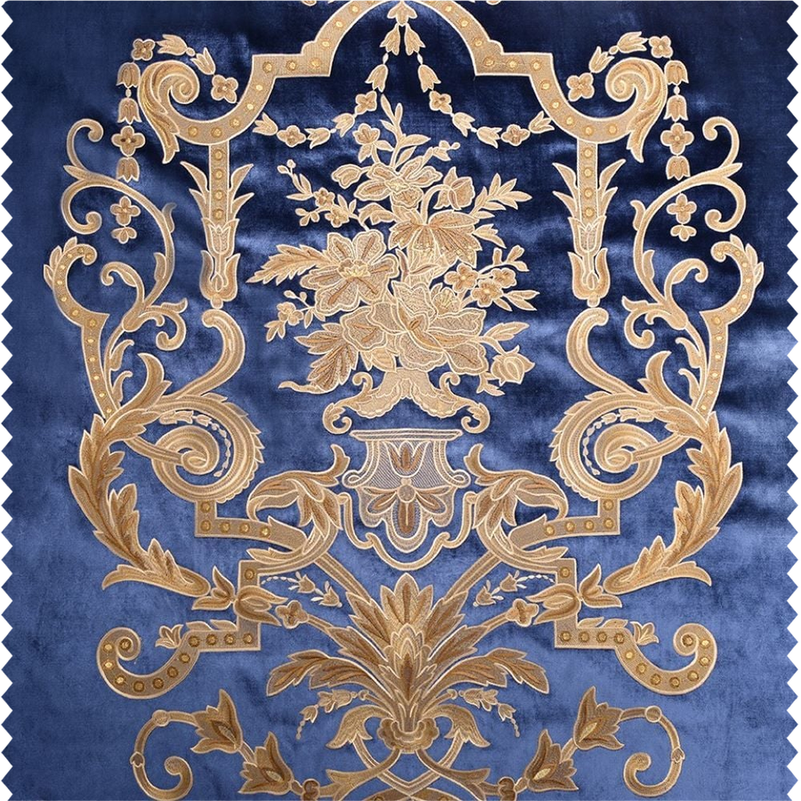 Tissus d'ameublement coordonnés brodés sur velours