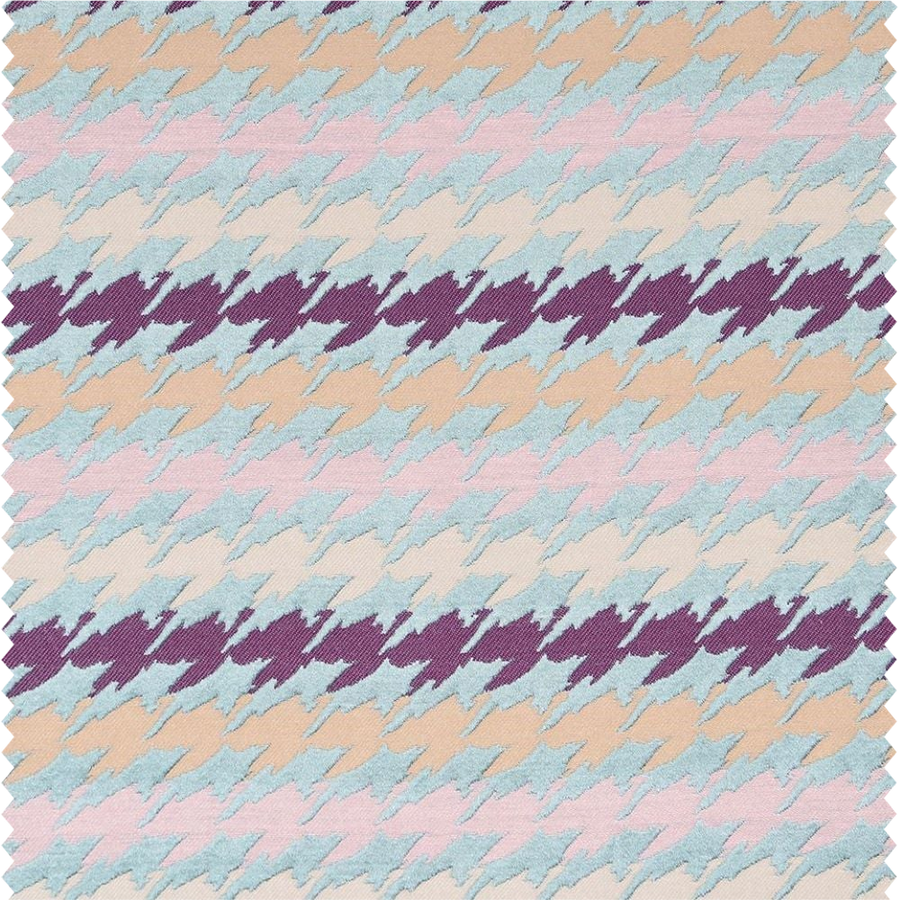Tissu d'ameublement coordonné à rayures géométriques pied-de-poule
