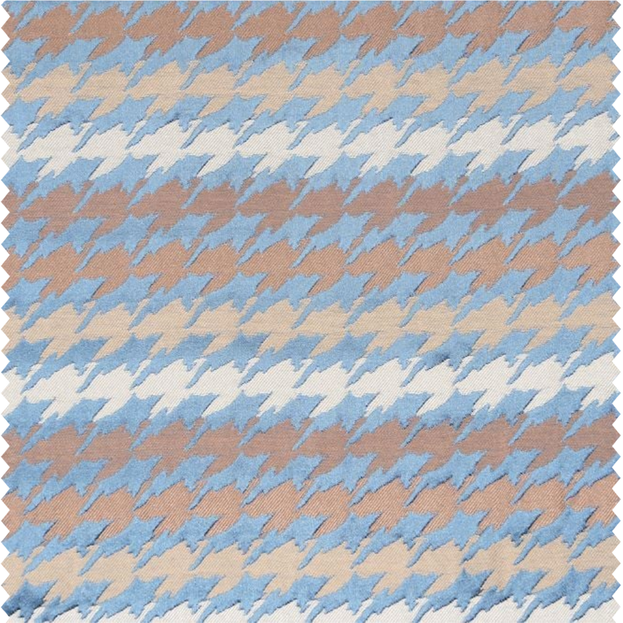 Tissu d'ameublement coordonné à rayures géométriques pied-de-poule