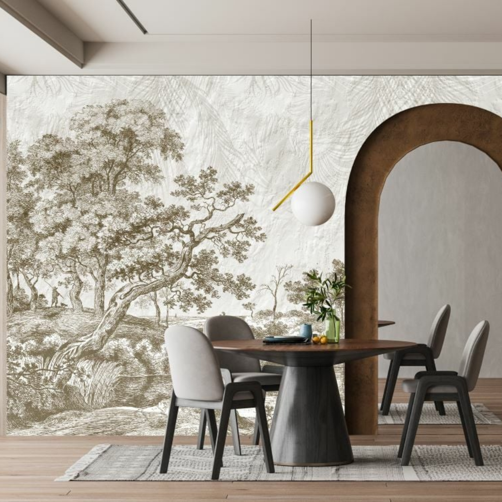 Papier peint sépia arbres, forêt et temps anciens