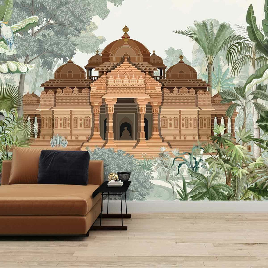 Papier peint palais dans la forêt tropicale