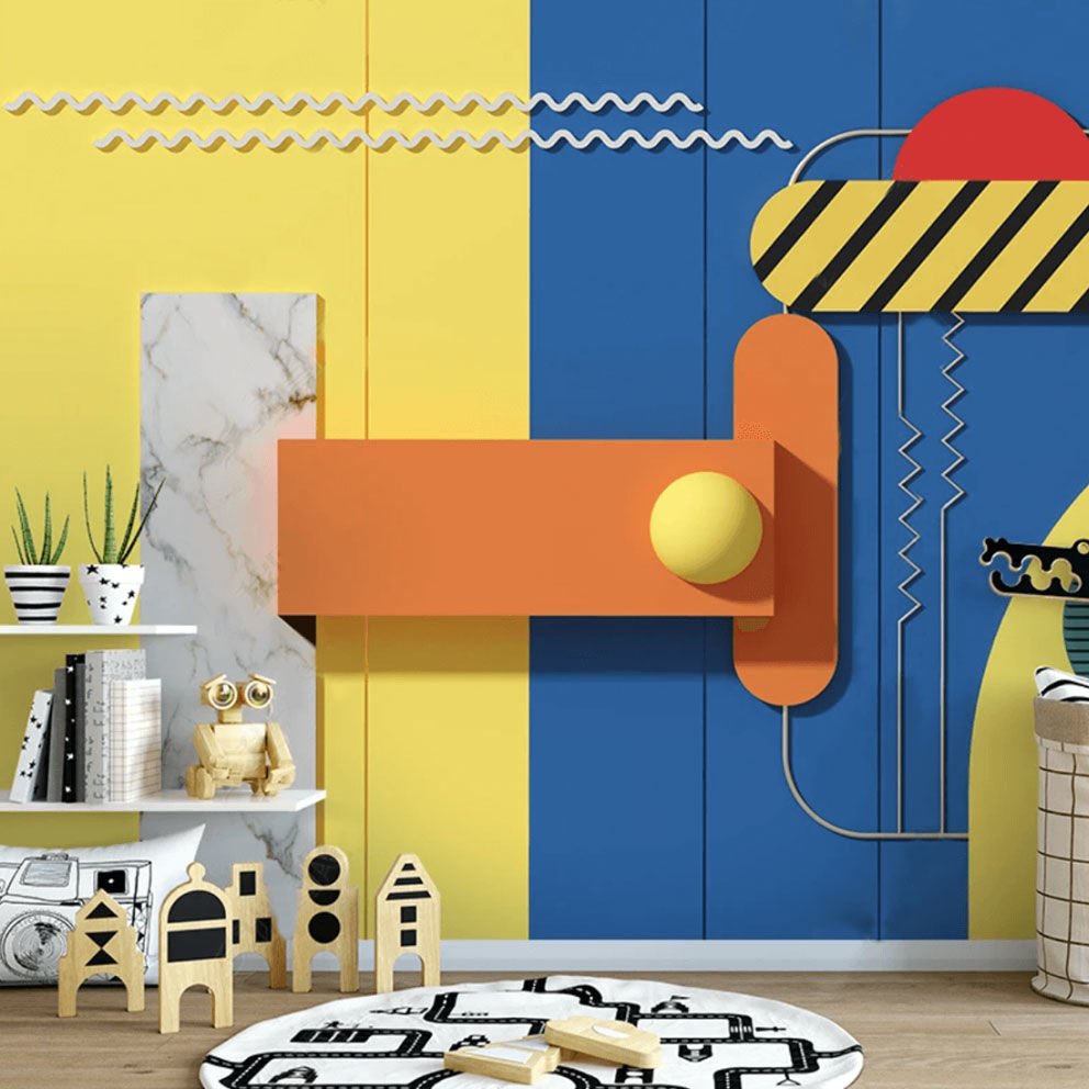 Papier peint portes au dessin géométrique