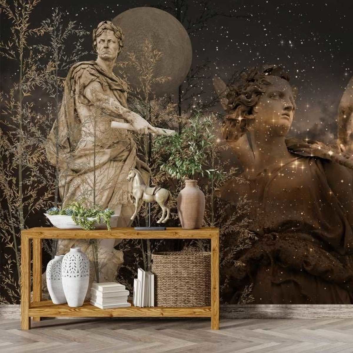 Papier peint bustes mythologiques et buste d'ange