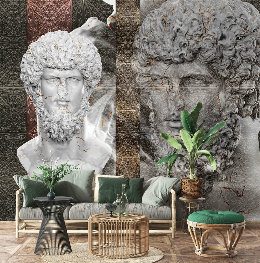 Papier peint statue aux boucles