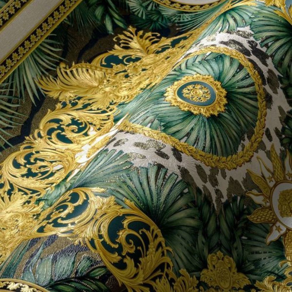 Papier peint Versace 5 Virtus motif carreaux or