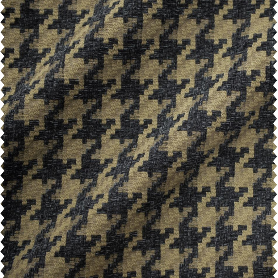 Tissu d'ameublement coordonné pied-de-poule et uni