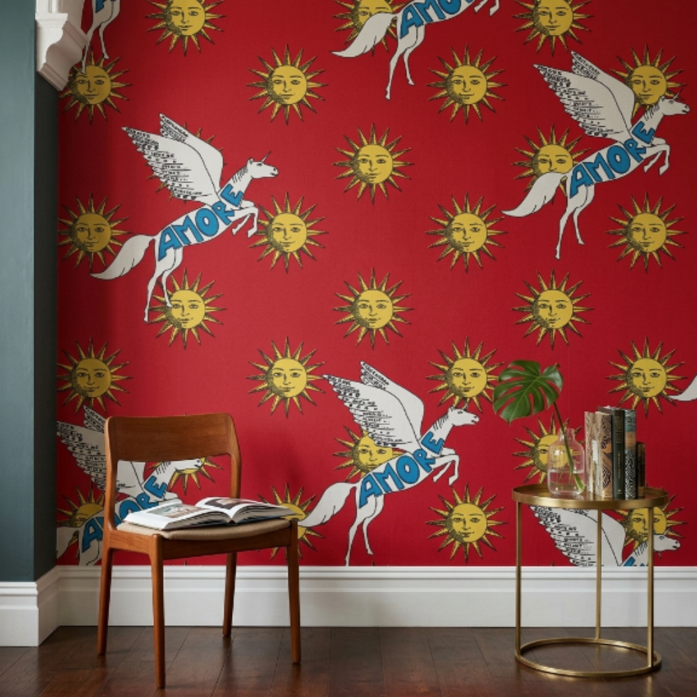 Papier peint Enriquezland Pegaso rouge