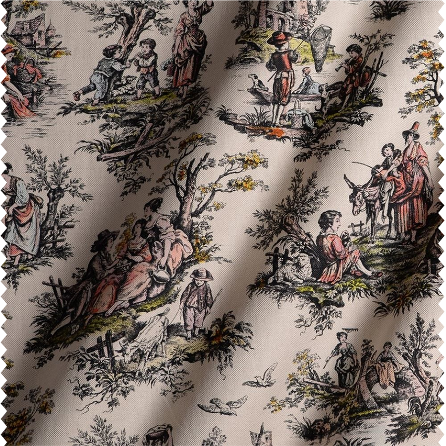Tissu en lin imprimé pour rideaux et ameublement
