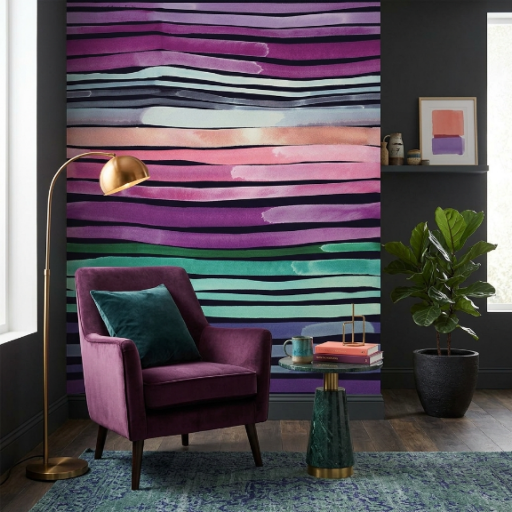 Panneau mural Eijfinger aquarelle aux tons violets
