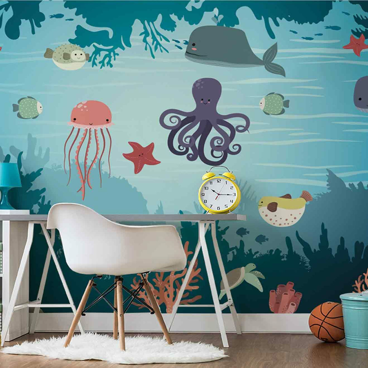 Papier peint Fish World poissons de l'océan
