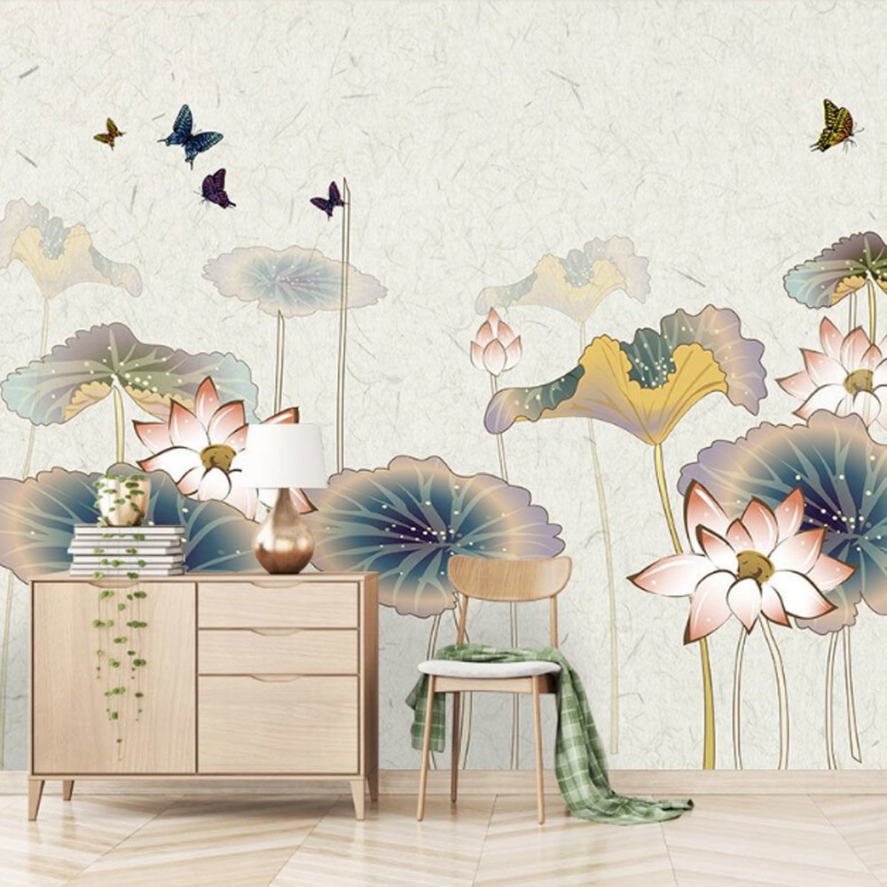 Papier peint fleurs à l'aquarelle
