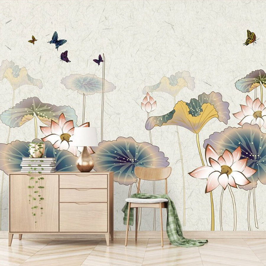 Papier peint fleurs à l'aquarelle
