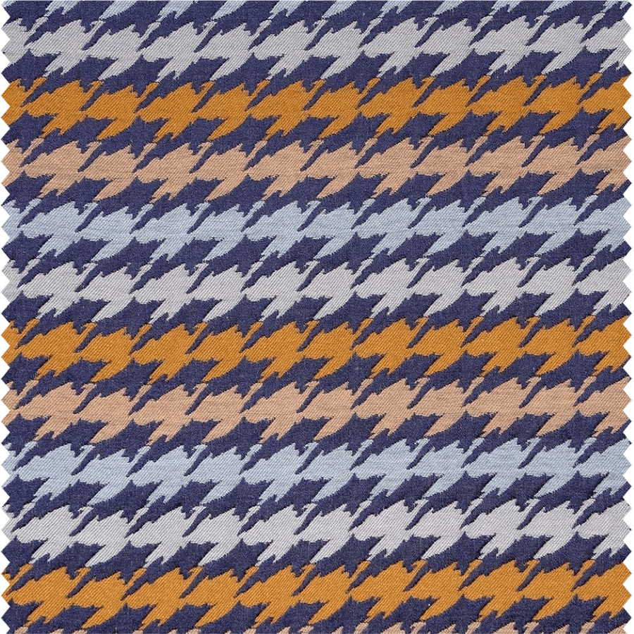 Tissu d'ameublement coordonné à rayures géométriques pied-de-poule