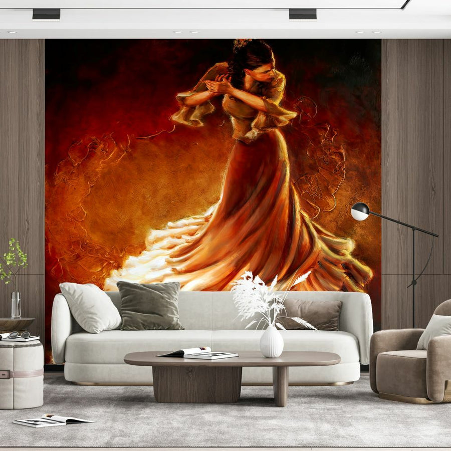 Papier peint danseuse espagnole à la peinture à l'huile