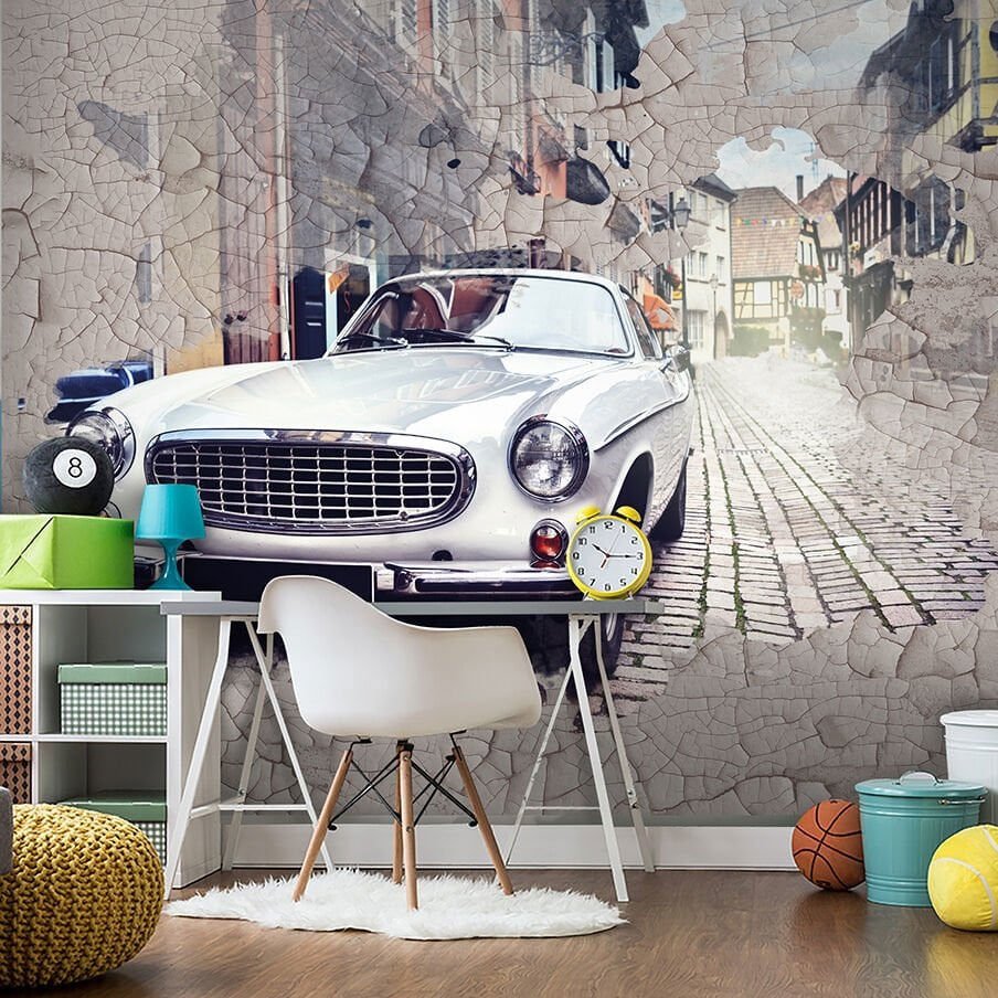Papier peint chambre d'adolescent voiture classique