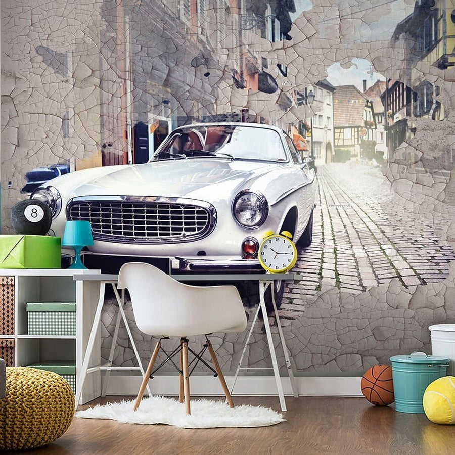 Papier peint chambre d'adolescent voiture classique